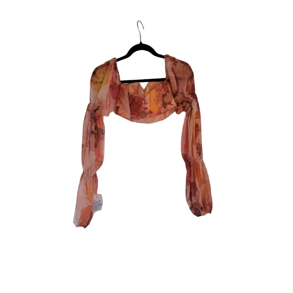 Asos Design floral bustier top with puff sleeves Size 4 NWT - Picture 10 of 13